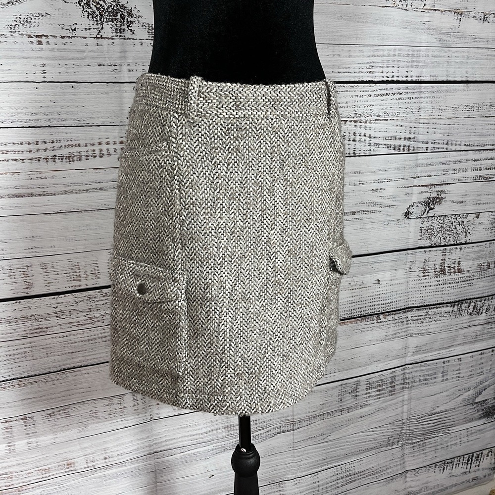 VTG Eddie Bauer Tweed Cargo Skirt Women 4 Wool Midi Gorpcore Utility Y2K 90s - Picture 3 of 8